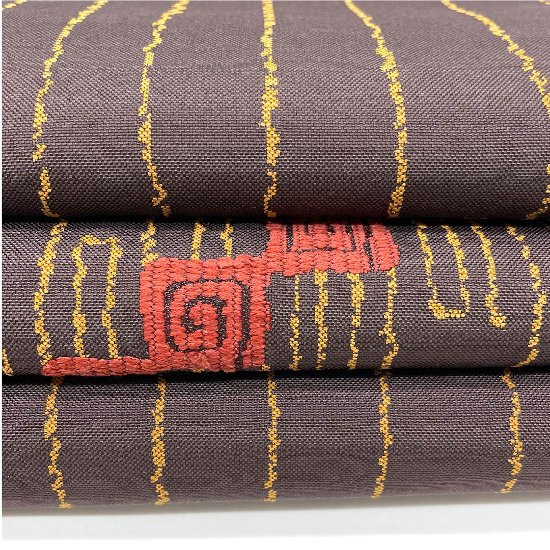 袋帯 阿仙茶色(あせんちゃいろ) 抽象模様 帯丈420cm 正絹 Aランク ポイント柄 カジュアル 茶系 1123005963314