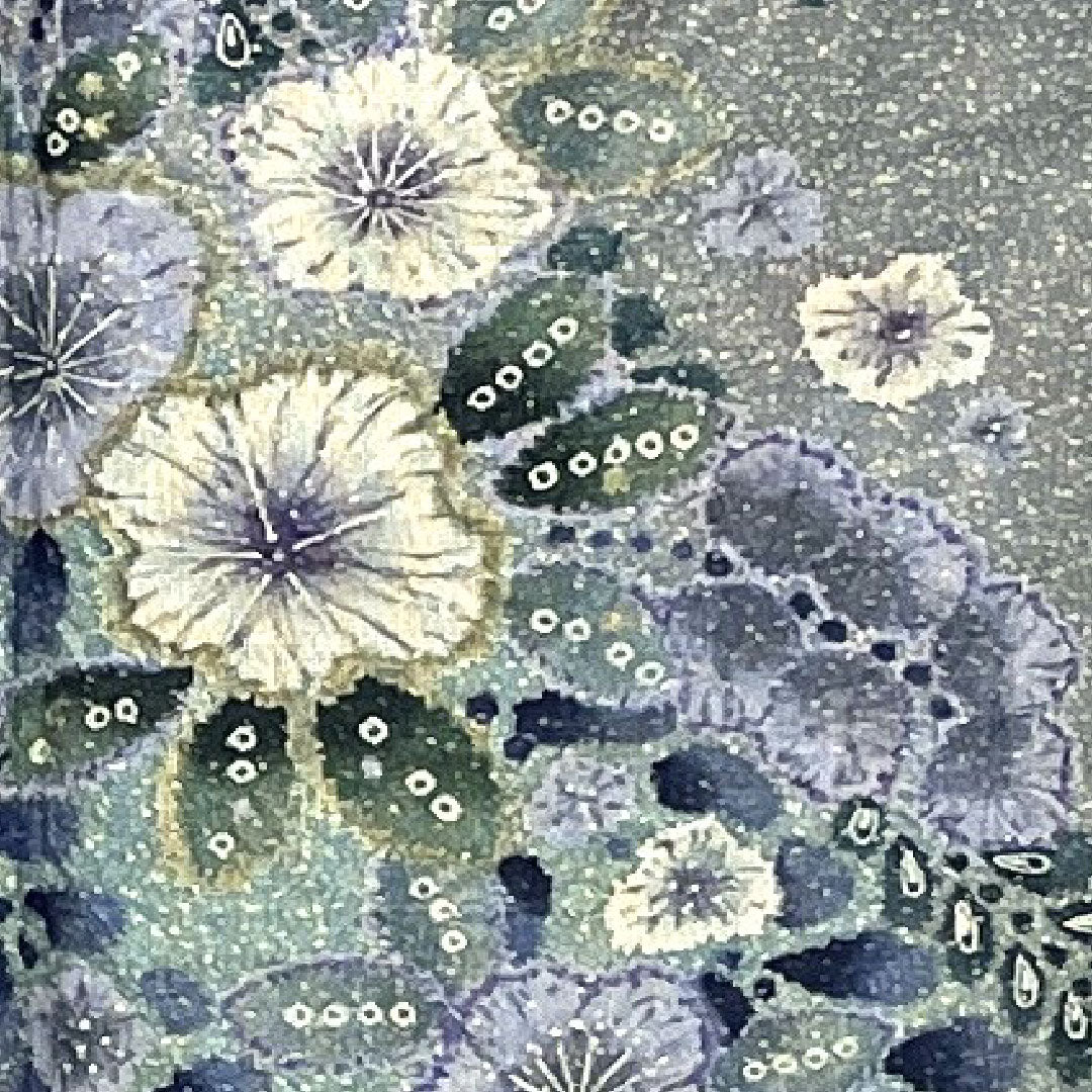 訪問着 袷 身丈157cm 裄丈64cm 辻ヶ花 大島紬 正絹 Sランク グレー系 1112001282322