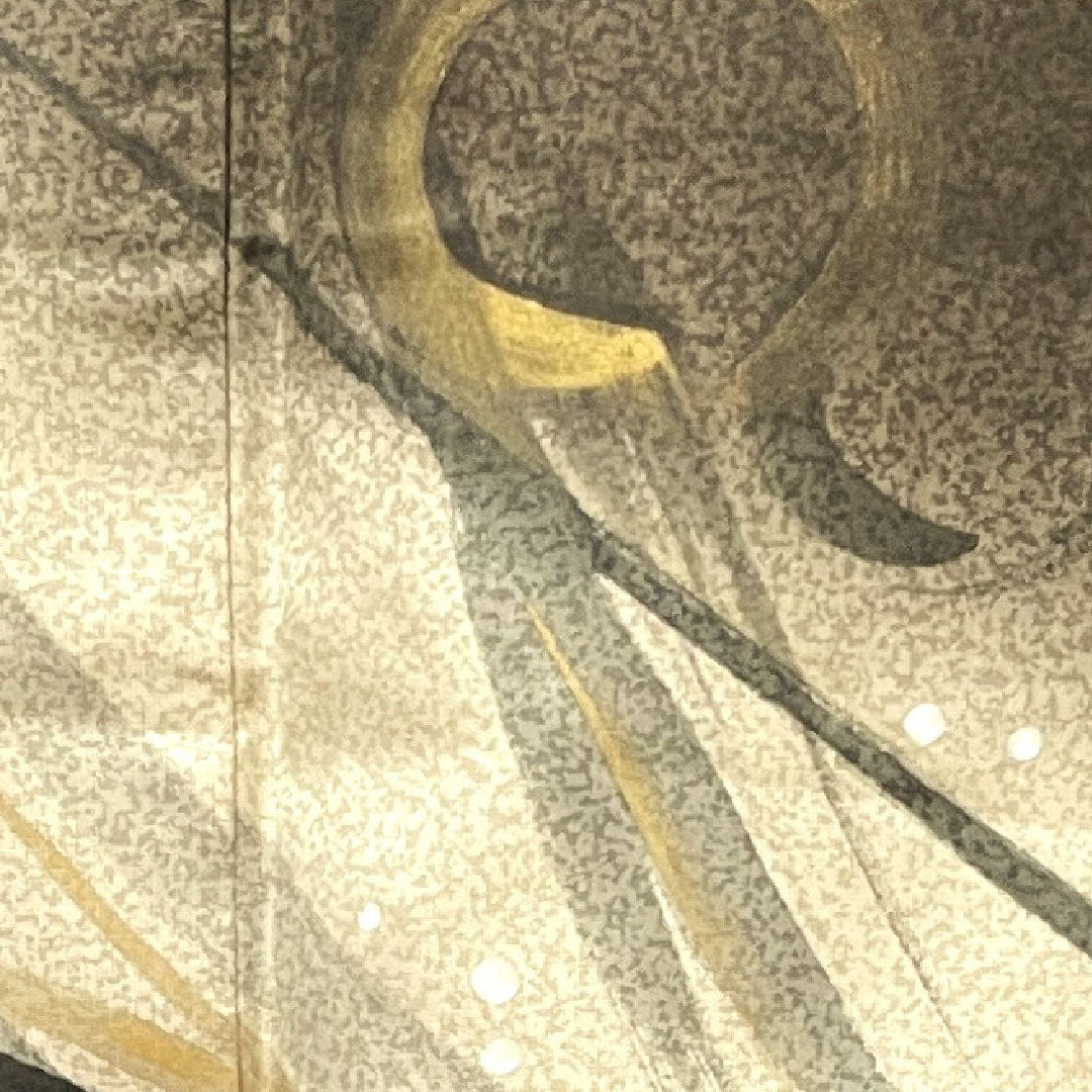 訪問着 袷 身丈167cm 裄丈64cm 消炭色 作家物 円相 正絹 Aランク 茶系 1112002473514