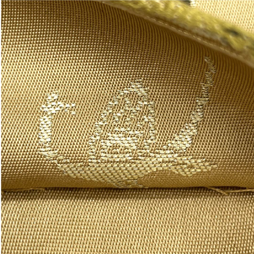 袋帯 山吹鼠色(やまぶきねずいろ) 白綾苑大庭 花柄 帯丈428cm 正絹 Sランク 六通 フォーマル 茶系 1123009472314