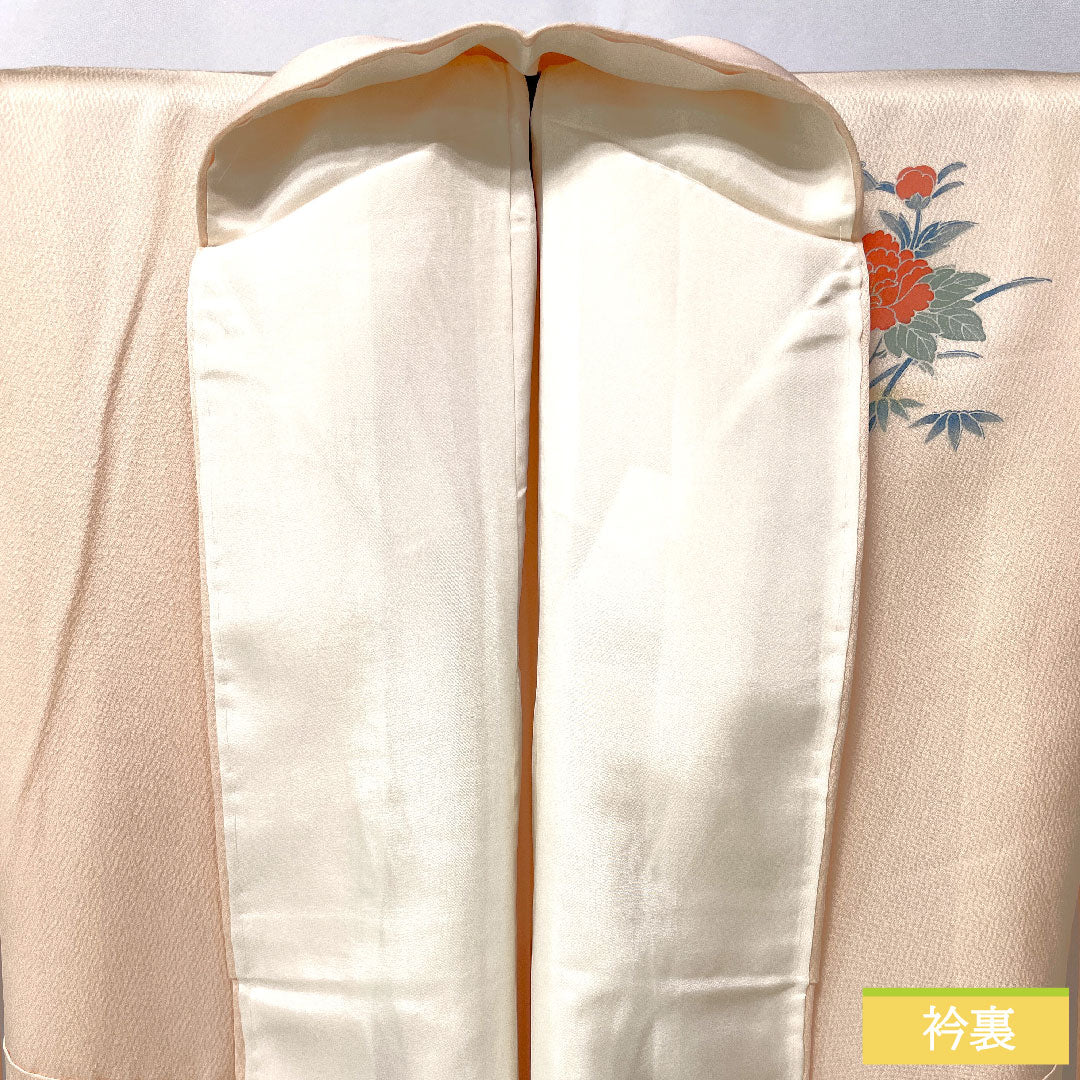 訪問着 正絹 袷 身丈161.5cm 裄丈63cm 乙女色(おとめいろ) 京友禅 草花模様 Sランク ピンク系 1112005312413