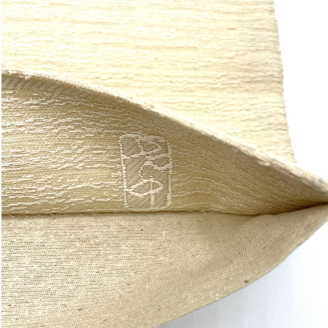 袋帯 生成り色(きなりいろ) 加納幸 源氏香 帯丈437cm 正絹 Sランク 六通 セミフォーマル ベージュ系 1123008612325