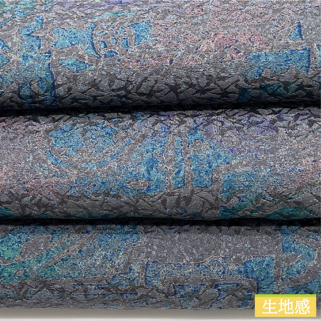 袋帯 素鼠色(すねずいろ) 染め帯 幾何学模様 超長尺 帯丈524cm 正絹 Sランク 全通 カジュアル グレー系 1123009892422