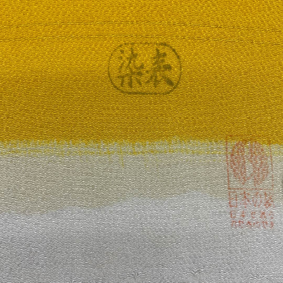 Fabric Komon Pure Silk Dark Egg Color Hama Chirimen Kuriyama Yoshisaburo Kyo Bingata New Rank Yellow 1130001211923