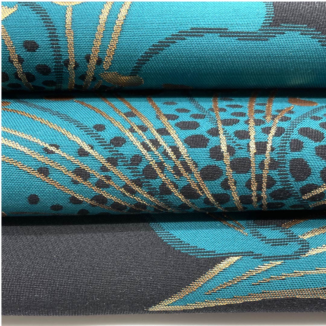 袋帯 草野一騎 百合 振袖用 作家物 黒色 帯丈440cm 正絹 Sランク 六通 セミフォーマル 黒系 1123004722310