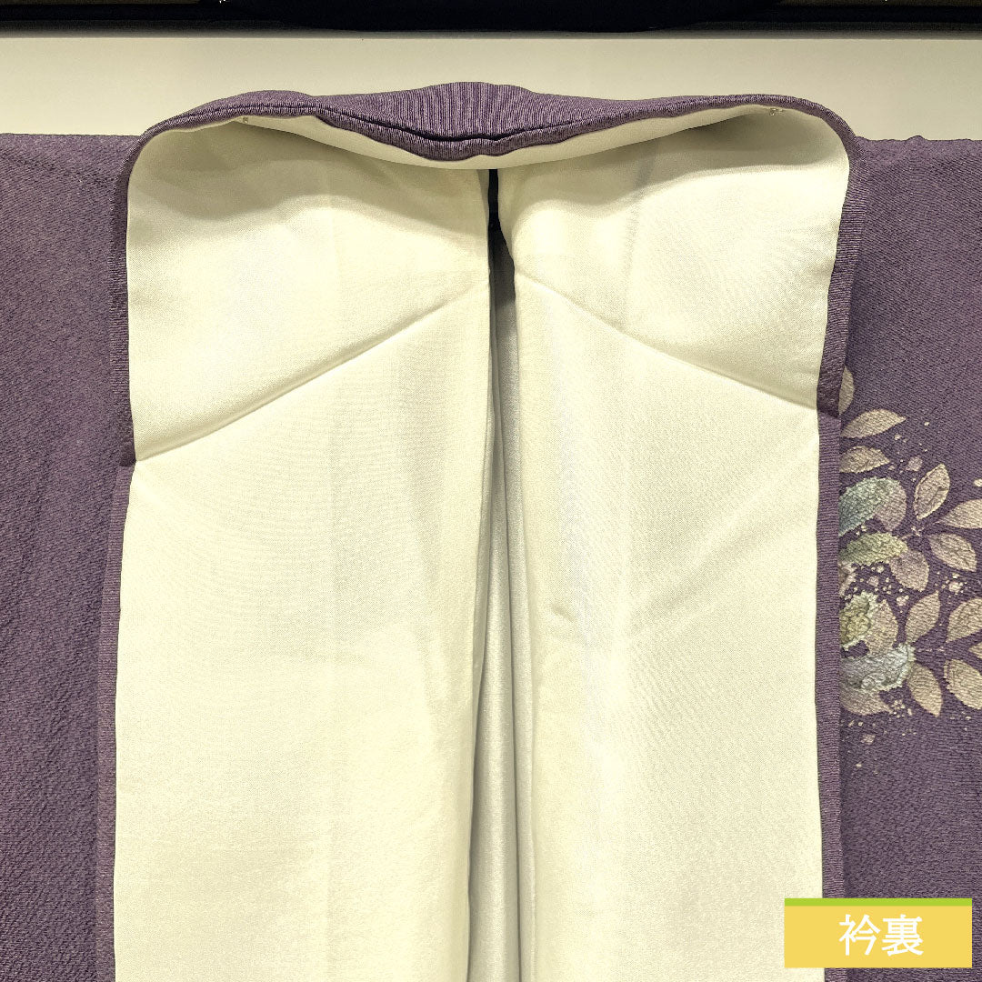 訪問着 正絹 袷 身丈154.5cm 裄丈67cm 滅紫色(けしむらさきいろ) 辻ヶ花 Aランク 紫系 1112004753220