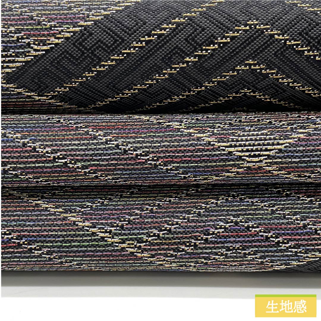 Fukuro Obi, Pure Silk, Guzumi-iro (Ink Color), Diamond Pattern, Silk Polish, Length 452cm, S Rank, Six-way, Semi-formal, Gray, 1123012282422