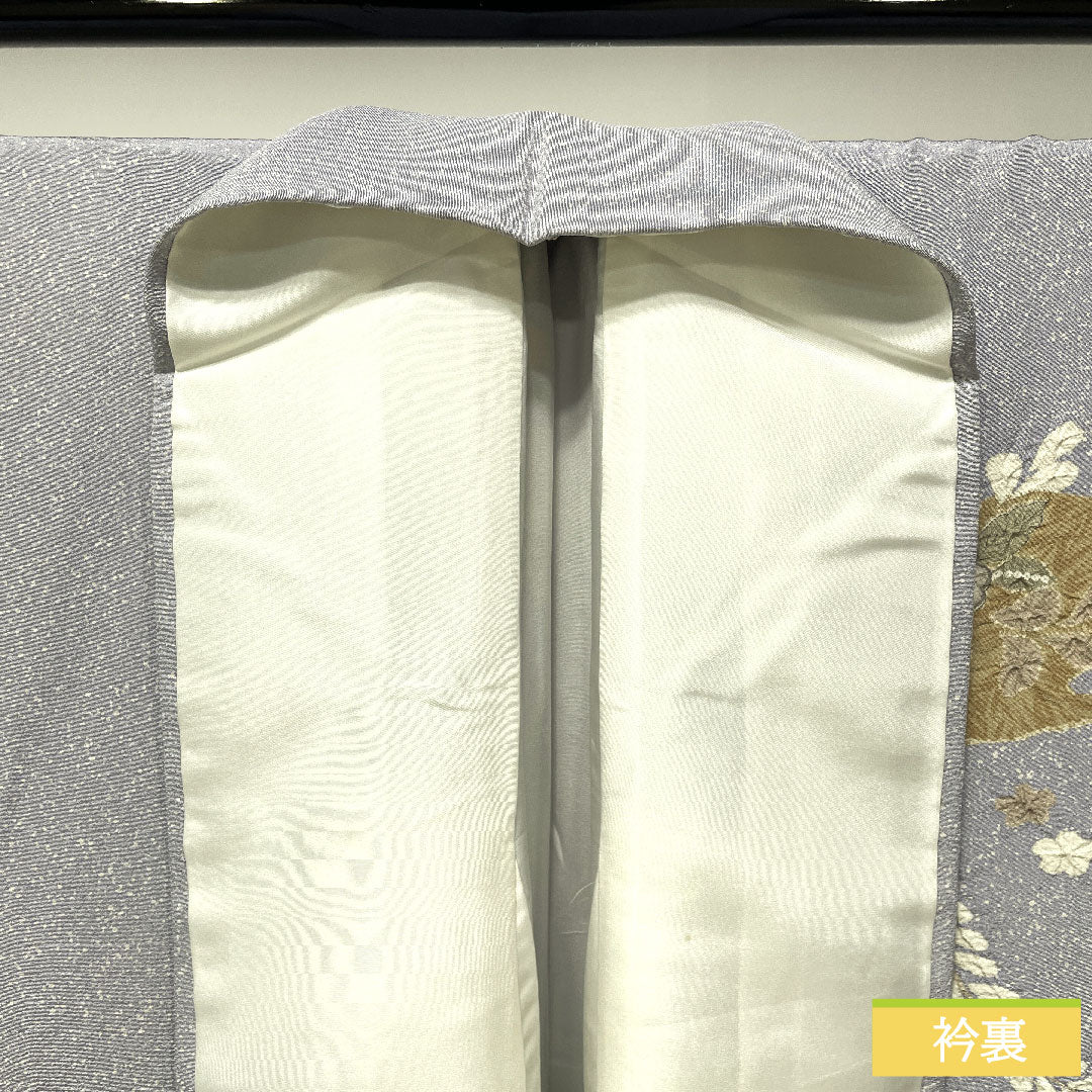 訪問着 正絹 袷 身丈156.5cm 裄丈63.5cm 雪色(せっしょく) 辻ヶ花 作家物 Aランク グレー系 1112004893322