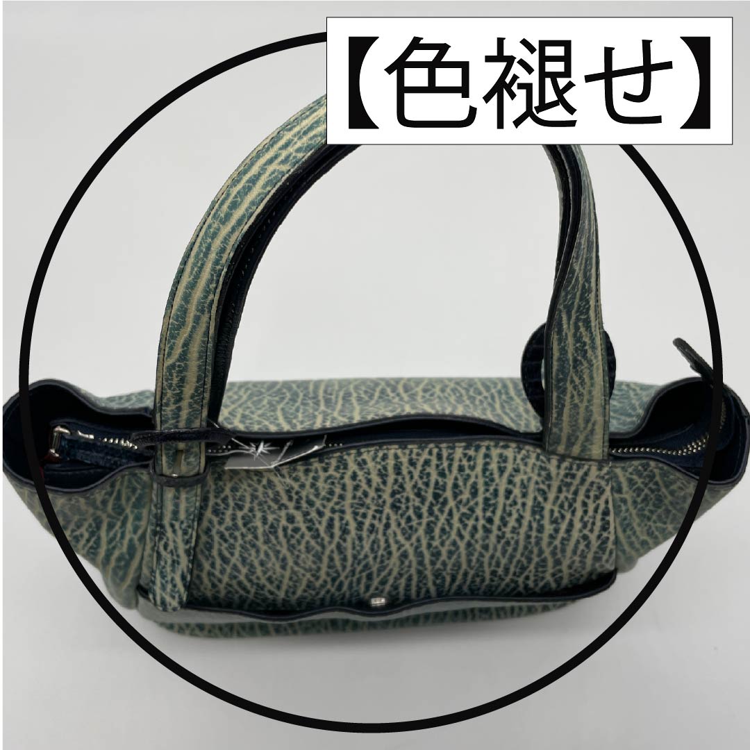 (新古品) 洋装バッグ オットセイ×リザード Aランク 新古品 オットセイ×リザード トートバッグ 紺系 119700042318