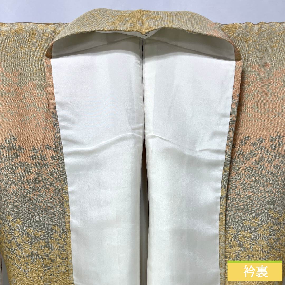 Komon silk S-rank, length 152.5cm, sleeve length 61.5cm, lined, Edo komon, stencil dyeing, circle with four squares, single crest, Seigaiha pattern, gradation pattern, product number 1115006492299