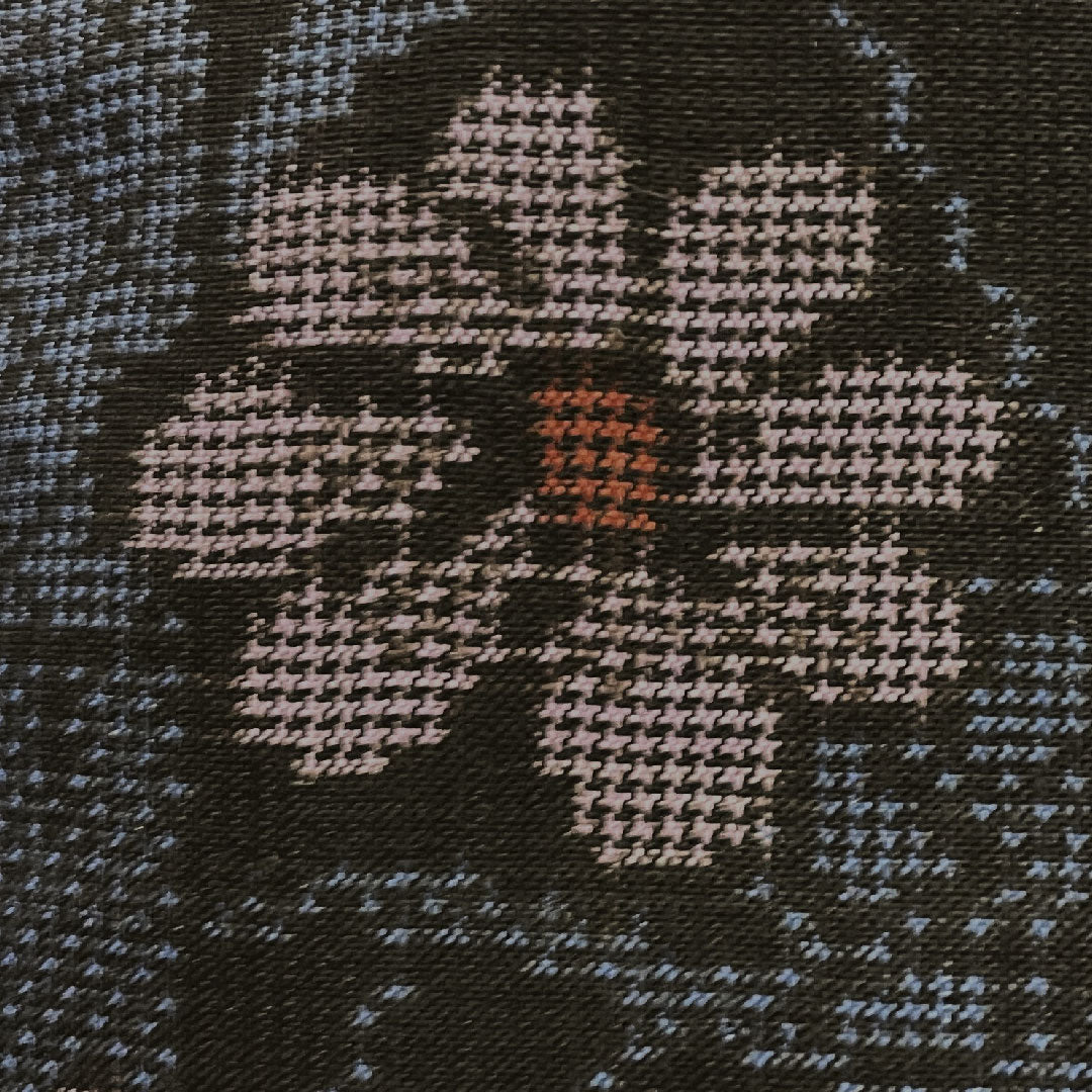 大島紬 身丈164cm 裄丈65cm 5マルキ 流水 色紙・花模様 正絹 Sランク 袷 紺系 1116000682318