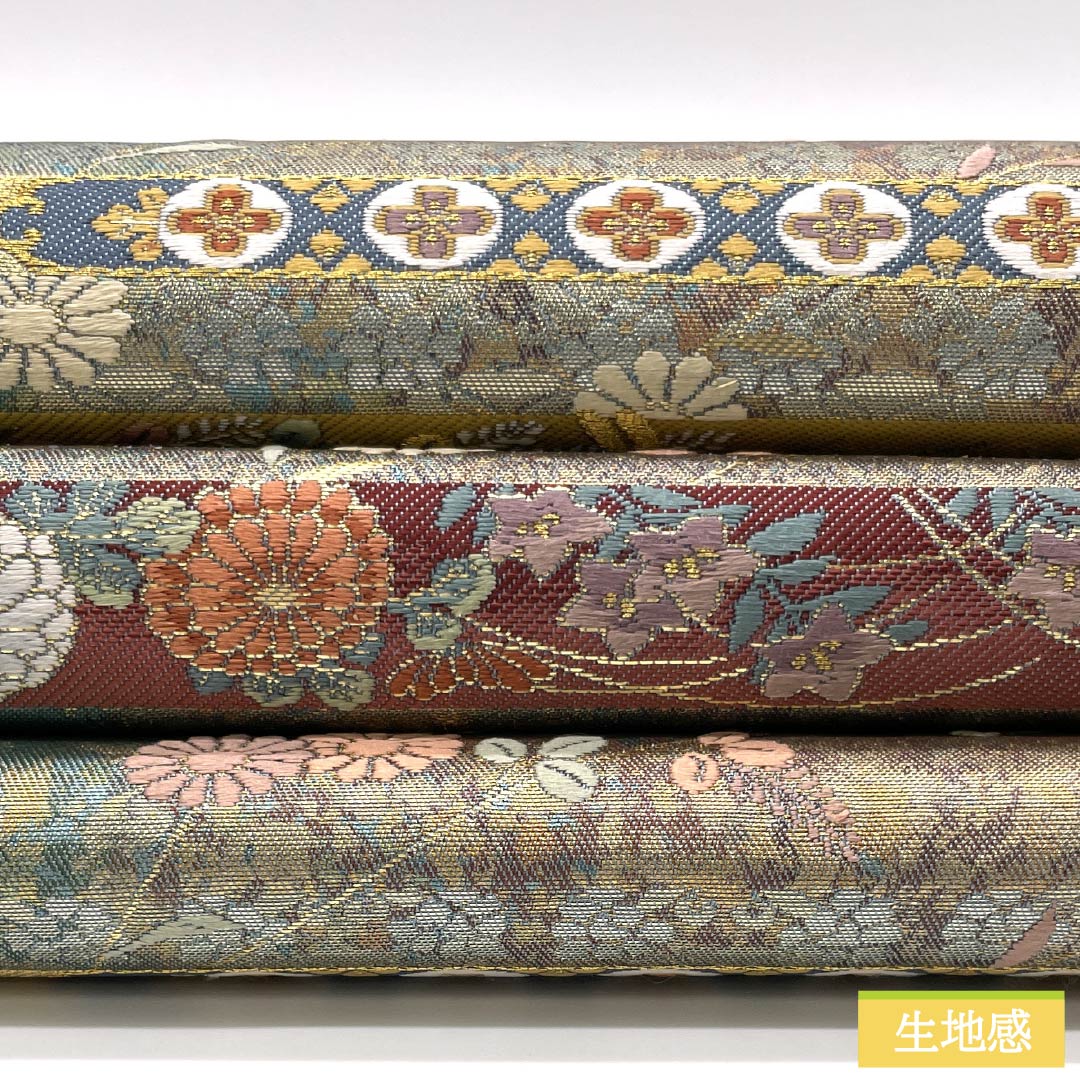 袋帯 正絹 留袖用 引箔 秋風の音 蝶 笛 帯丈446cm Sランク 六通 フォーマル グラデーション系 1123013892399