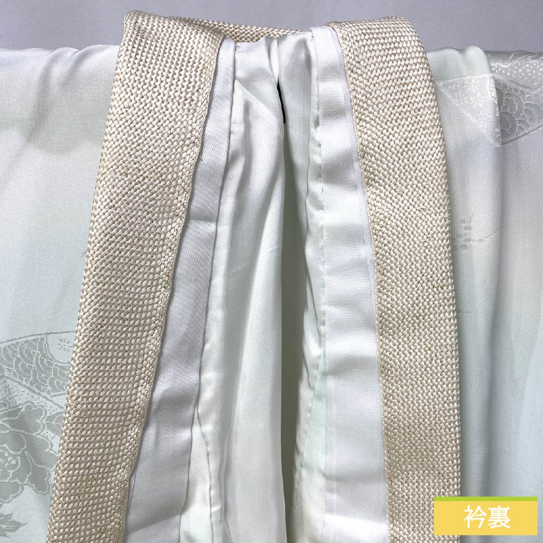 長襦袢 正絹 Sランク 身丈116cm 裄丈61cm 袷 ボカシ染 吉祥文様 半衿付き 緑系 1129000762119