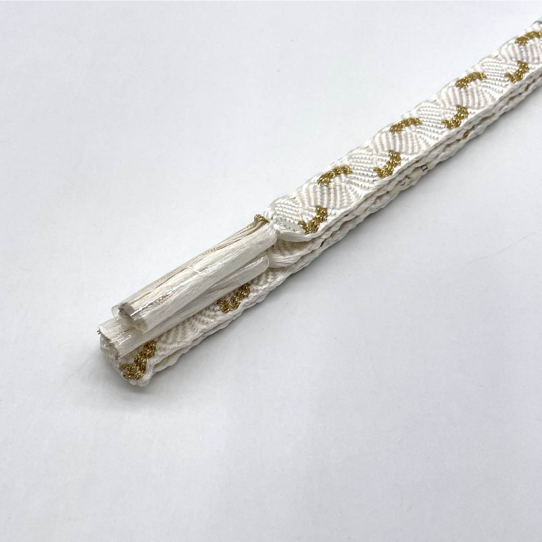 (新古品) 帯締め・帯揚げセット 正絹 Sランク 扇付き 留袖用 絞り中抜き 長さ約154cm 幅約1.5cm 留袖用 白系 1141000132311