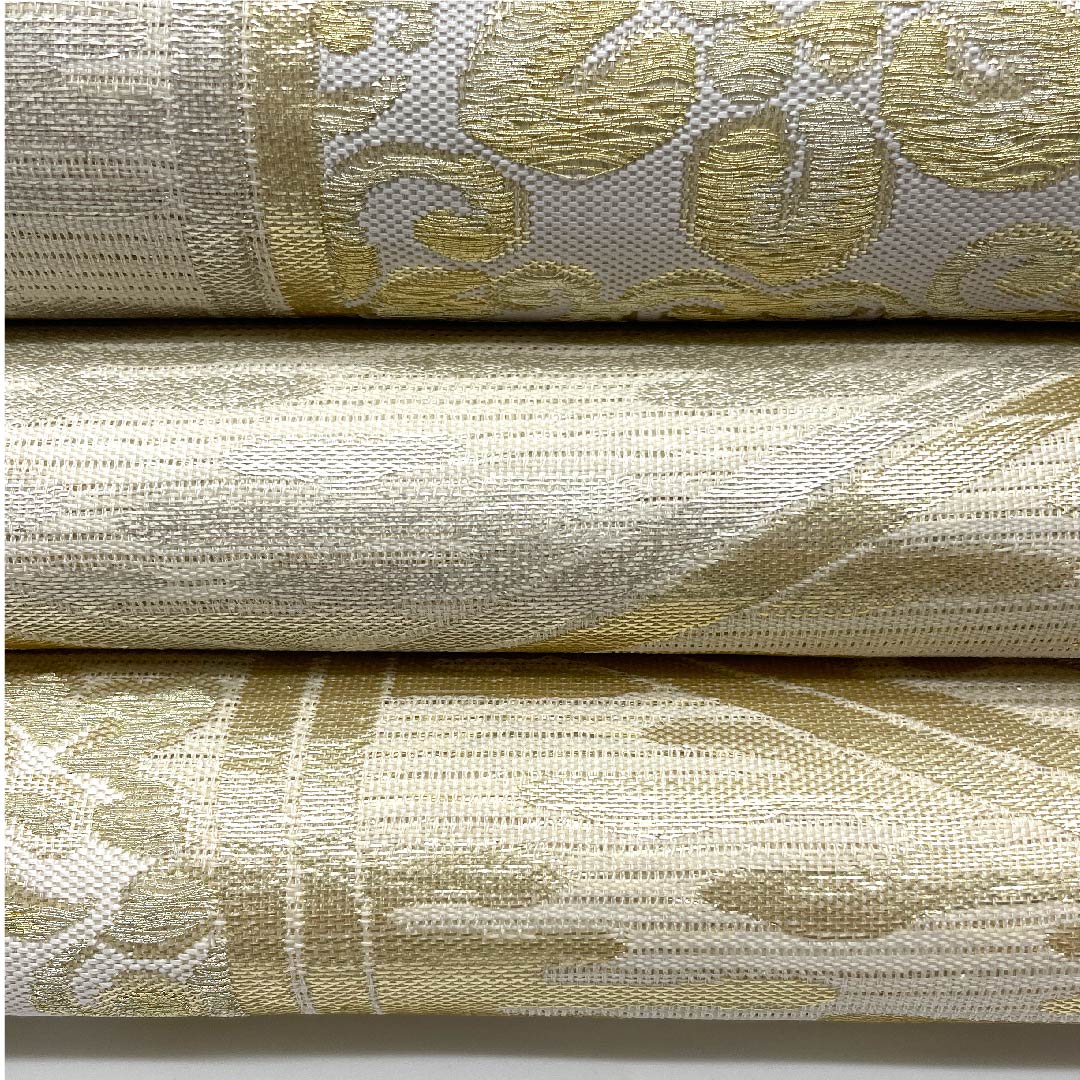 袋帯 生成り色(きなりいろ) 夏帯 華文 亀甲 唐草 帯丈430cm 正絹 Sランク 六通 フォーマル クリーム系 1123007362315