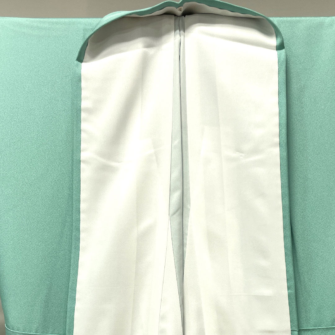 訪問着 袷 身丈173cm 裄丈68cm 秘色色 京友禅 草花模様 正絹 Sランク 緑系 1112002722619