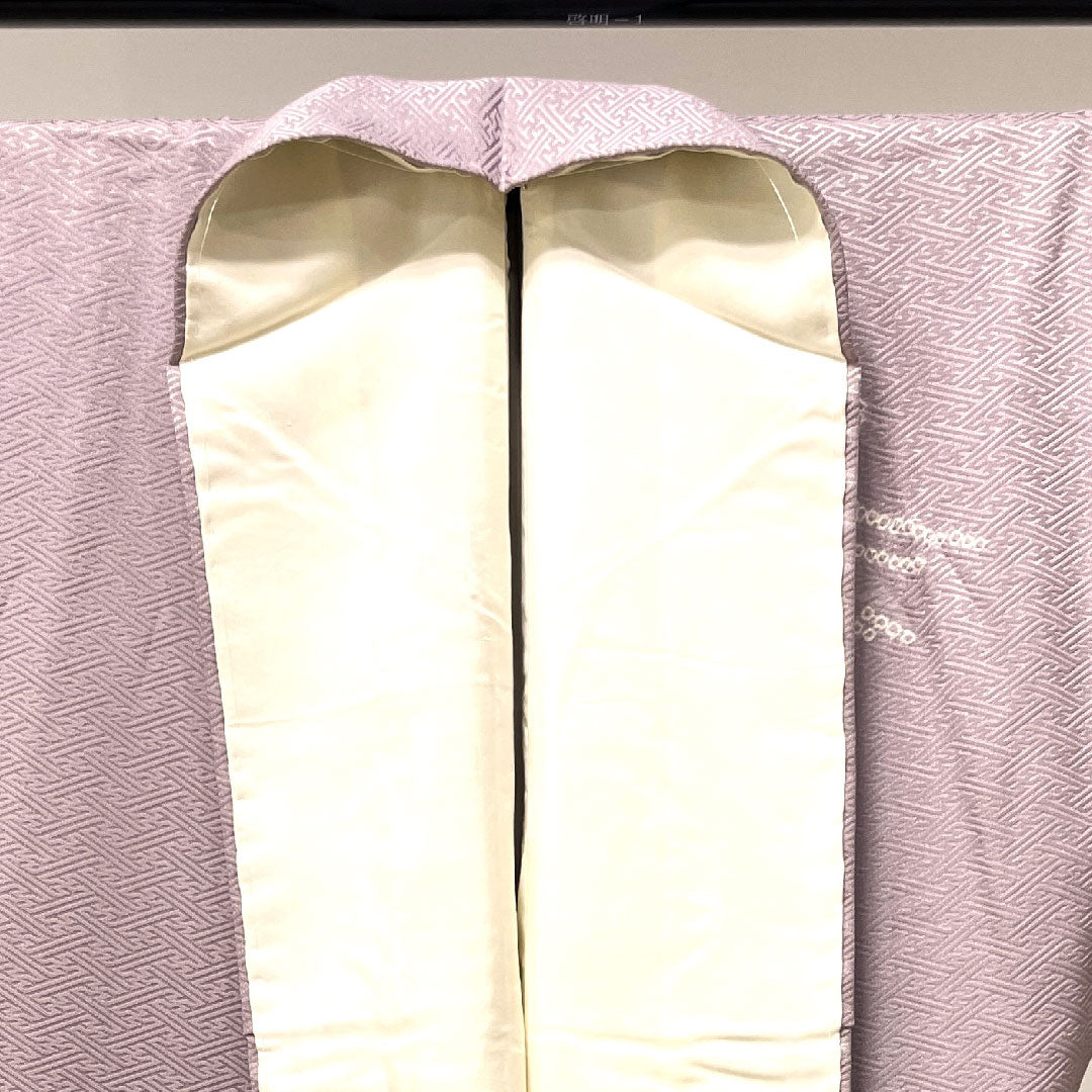 Homongi, lined, length 155cm, sleeve length 63cm, grape color, tie-dye, embroidery, running water, pure silk, A rank, purple, 1112002533320