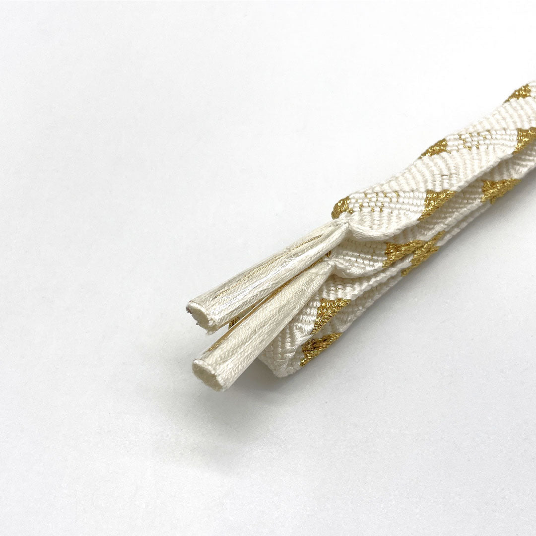 (新古品) 帯締め・帯揚げセット 正絹 Sランク 結婚式 披露宴 扇付き 長さ約152cm 幅約1.5cm 留袖用 白系 1141000042311