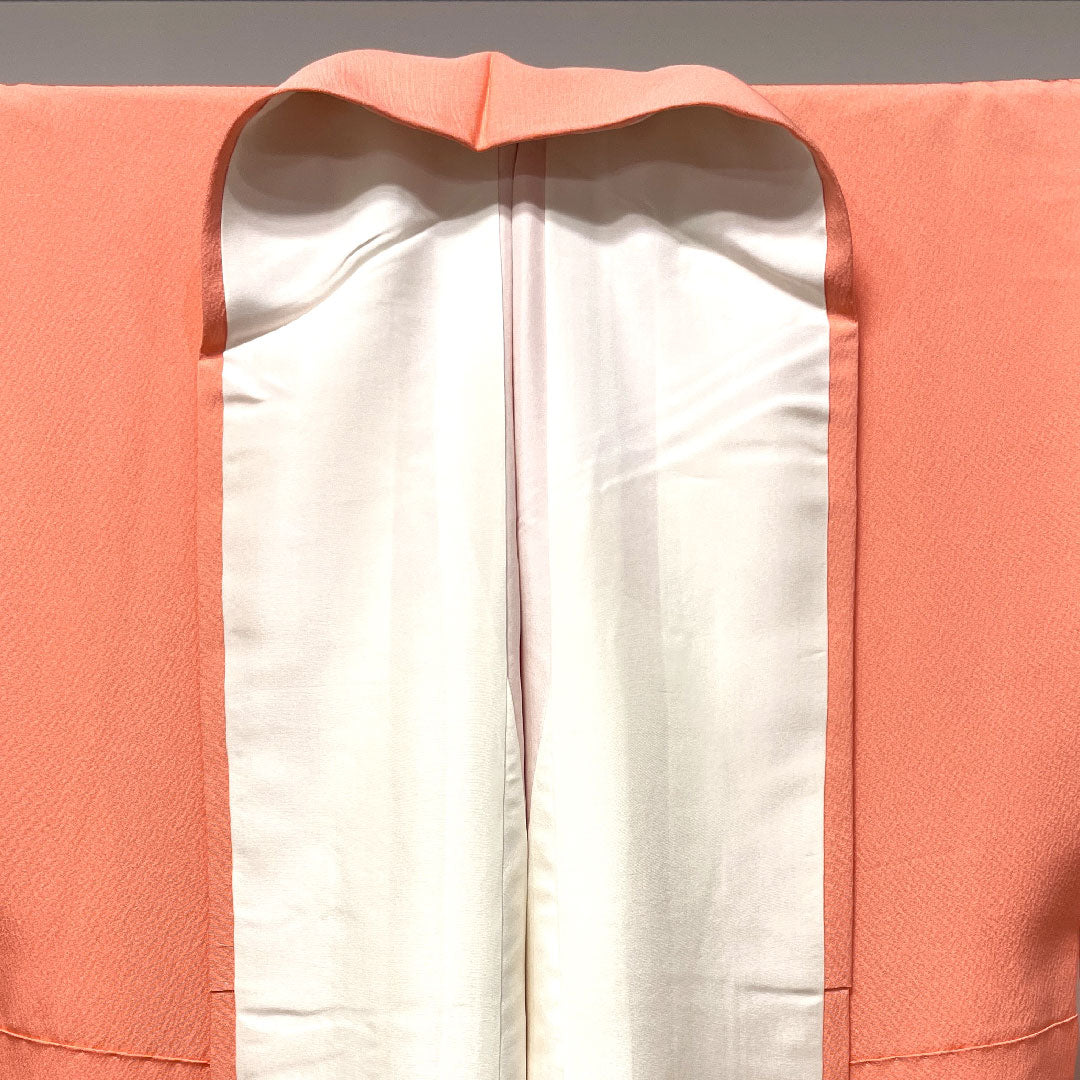 色無地 正絹 鴇色 素無地 梅鉢 身丈156.5cm 裄丈63.5cm 袷 Aランク ピンク系 1114000983313