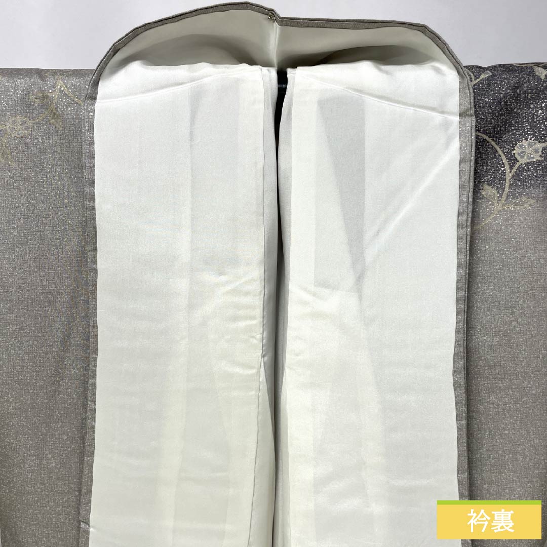 訪問着 正絹 Sランク 袷 身丈164.5cm 裄丈64.5cm 絹鼠色(きぬねずいろ) 蘇州刺繍 汕頭刺繍 抽象模様 グレー系 1112006422422