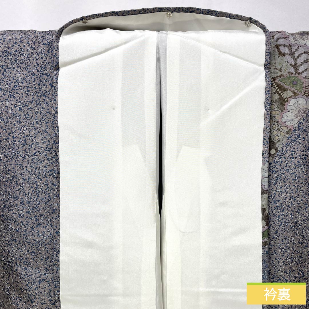 訪問着 正絹 Sランク 袷 身丈156cm 裄丈62.5cm 灰桜色(はいざくらいろ) 大島紬 辻ヶ花 しつけ糸付き パールトーン加工 グレー系 1112007472322