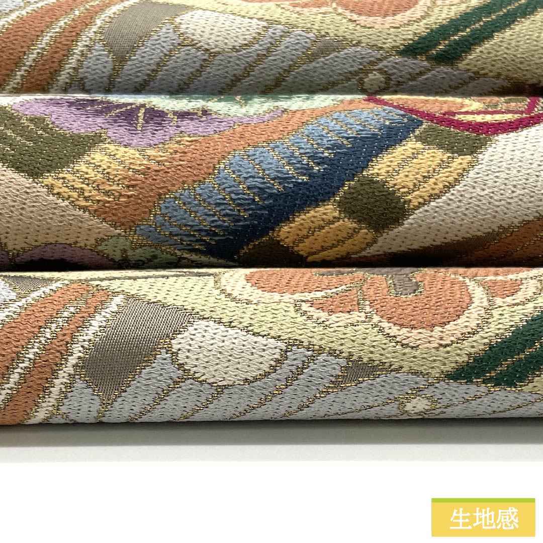 袋帯 正絹 消炭鼠色(けしずみねずみいろ) 留袖用 振袖用 白綾苑大庭 松竹梅 帯丈444cm Aランク 六通 フォーマル グレー系 1123013623322