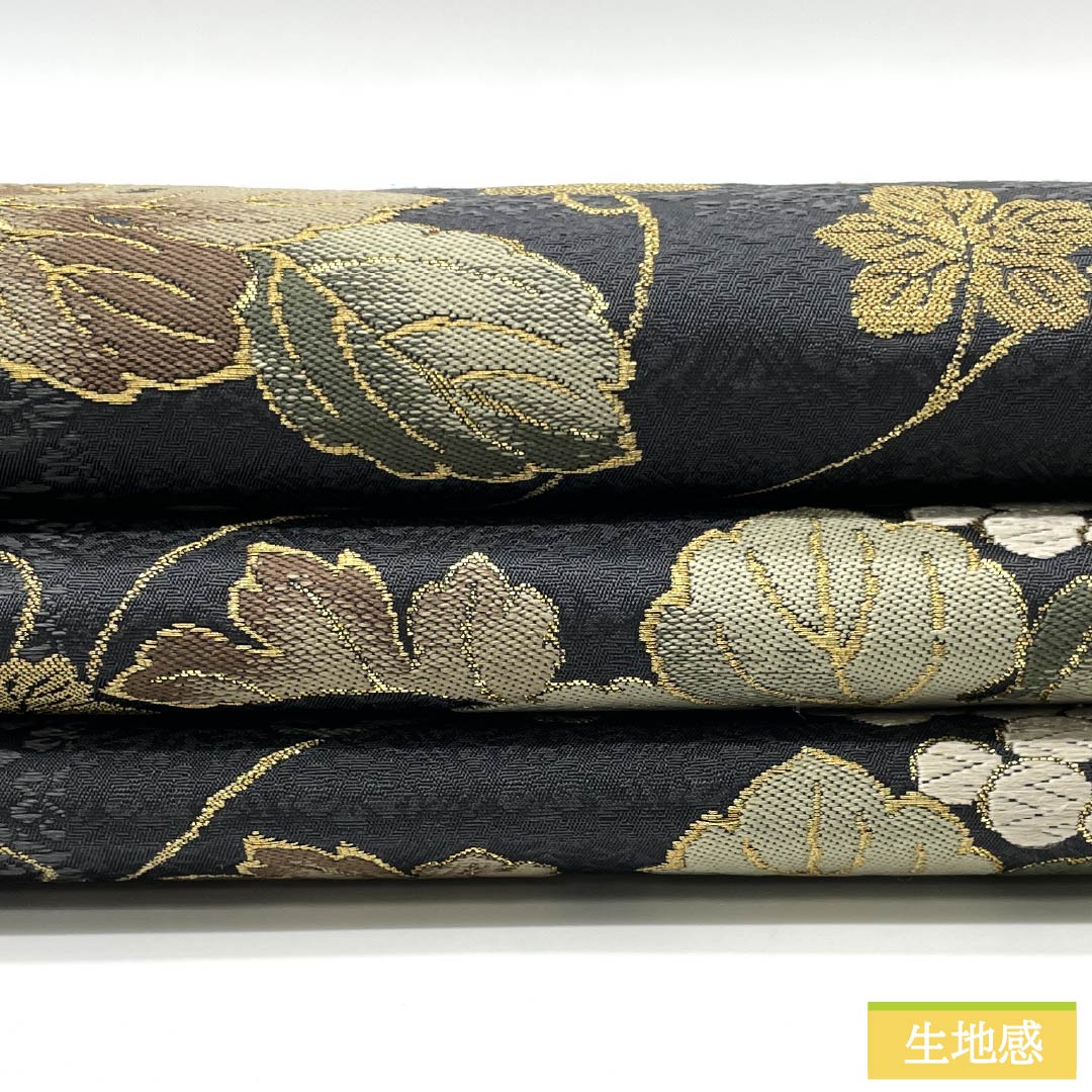 袋帯 正絹 紺鼠色(こんねずいろ) 西陣織 洛陽織物 葡萄 リバーシブル 帯丈472cm Sランク 六通 フォーマル グレー系 1123014412422