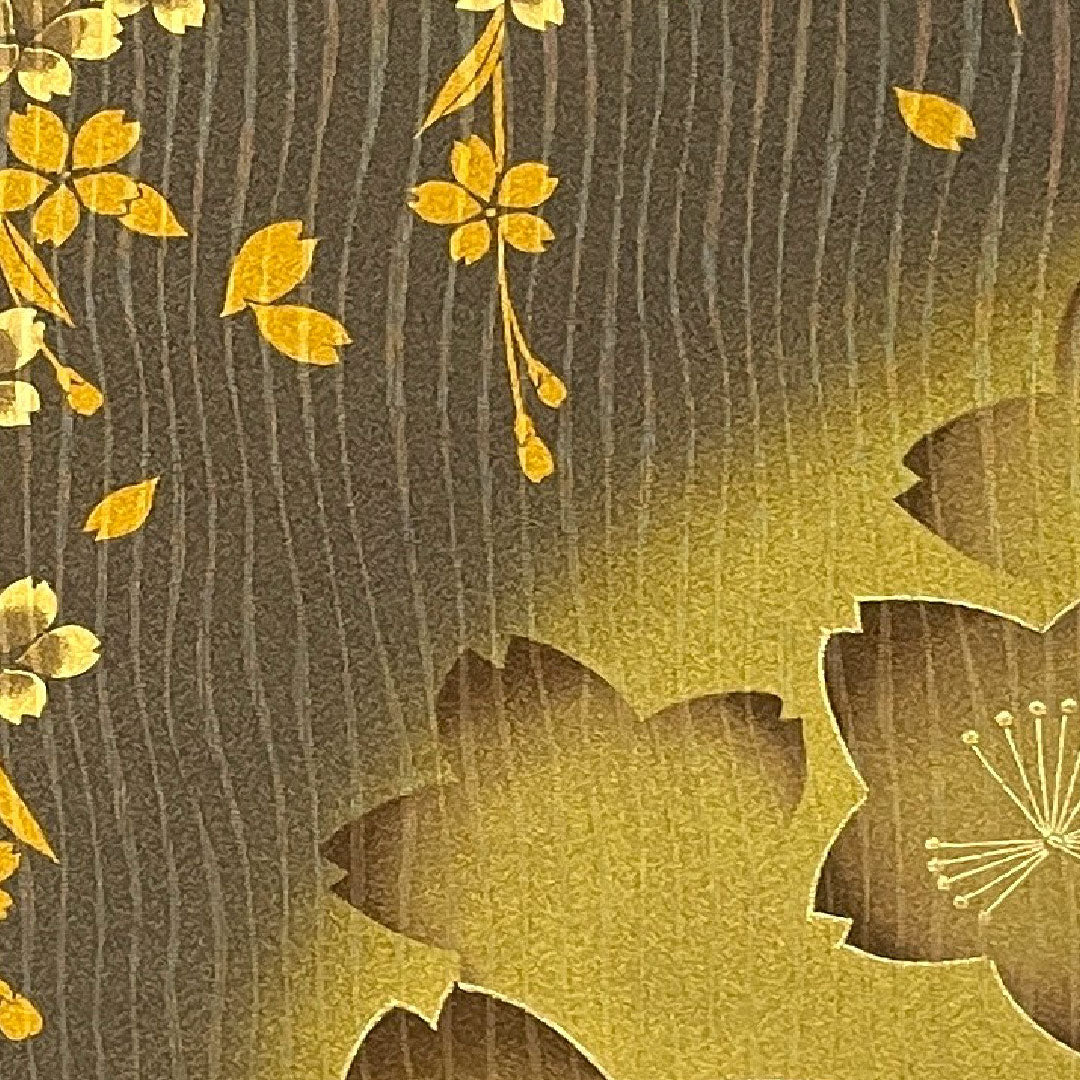 Homongi (formal kimono), polyester, lined, length 167cm, sleeve length 67cm, washable, cherry blossom, A rank, brown, 1112000393514