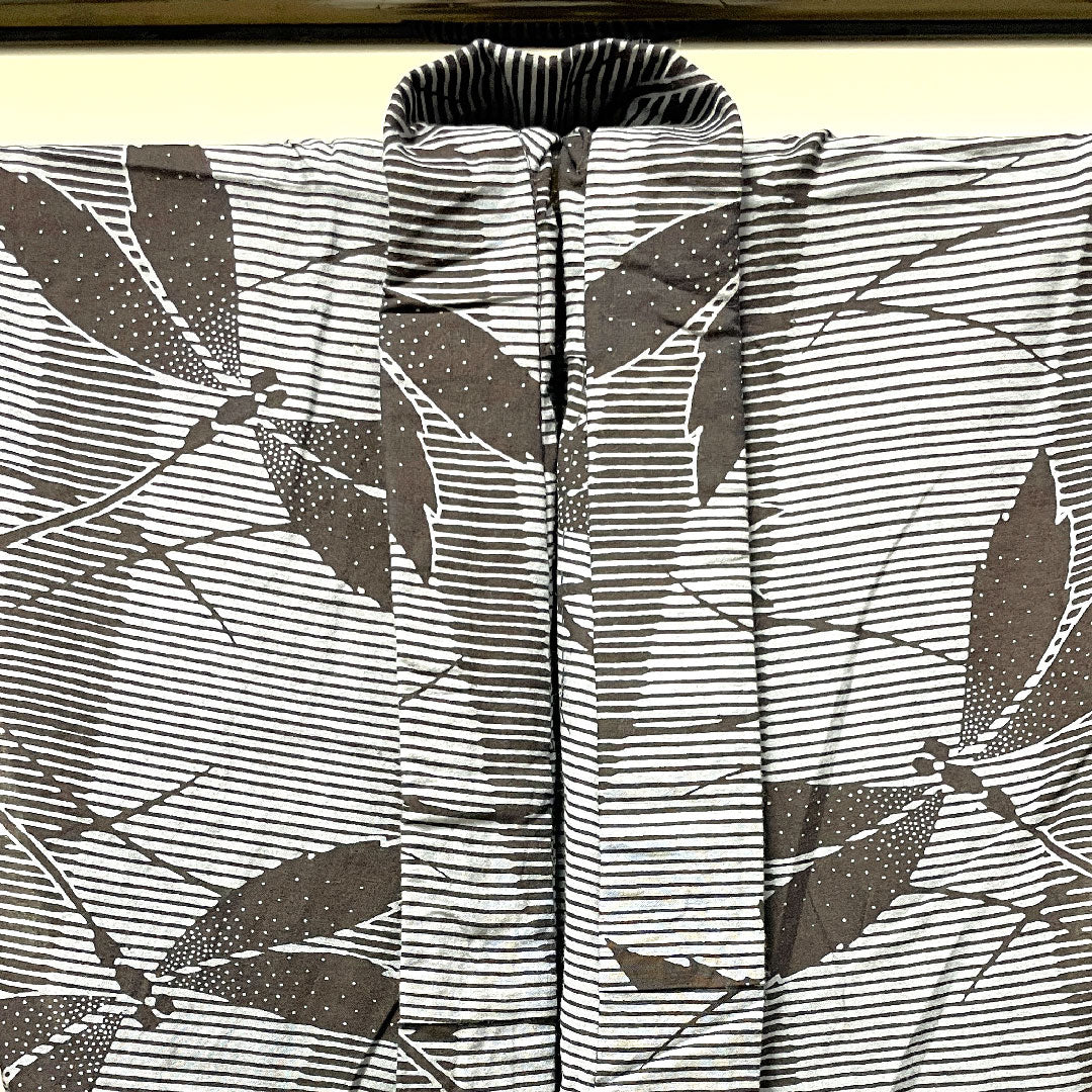 浴衣 灰青色 トンボ 木綿 Sランク 単衣 身丈145.5cm 裄丈64.5cm グレー系 1118003892122