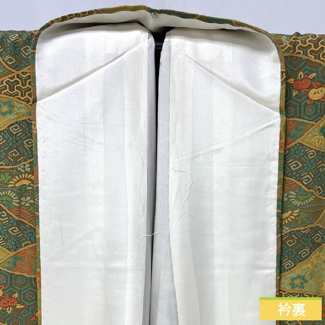 小紋 正絹 身丈159.5cm 裄丈66cm 袷 型染 割付 古典柄 Sランク グラデーション系 1115006082399