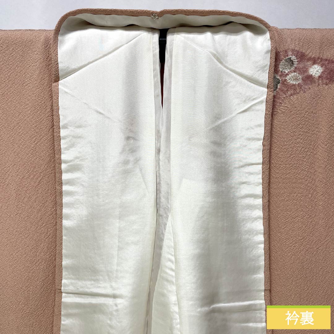 Visiting Kimono, Pure Silk, Grade A, Lined, Length 152cm, Sleeve Length 63cm, Shinonome-iro (Shinonome-iro) Chirimen Fabric, Tsujigahana Pattern, Pink, Product Number: 1112006853213