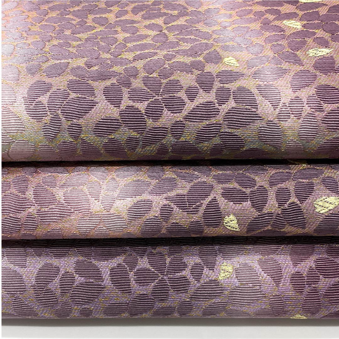 袋帯 半色(はしたいろ) 桜 花びら 金華山織 帯丈440cm 正絹 Sランク 六通 セミフォーマル 紫系 1123007542320