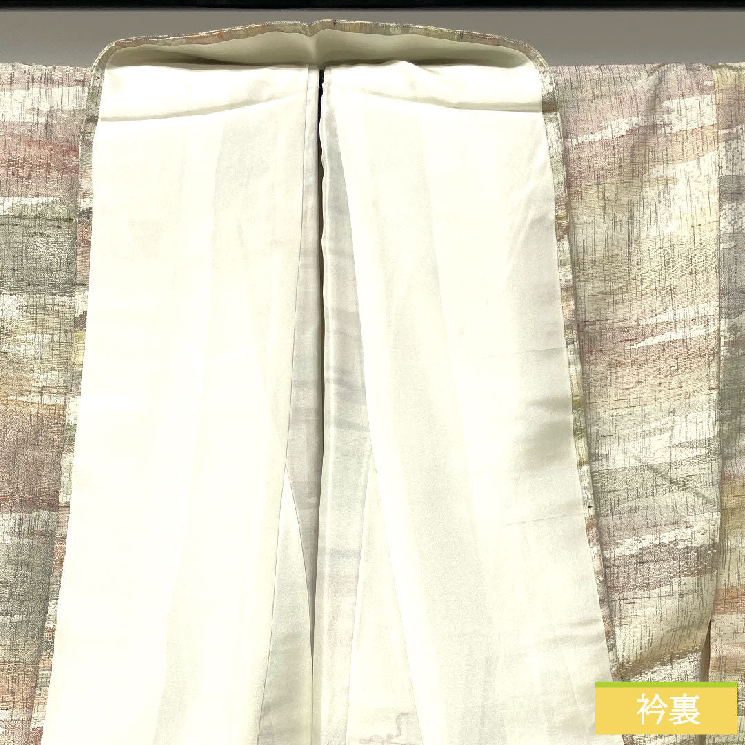 紬 正絹 身丈164cm 裄丈64cm ボカシ模様 Aランク 袷 グラデーション系 1116003583499