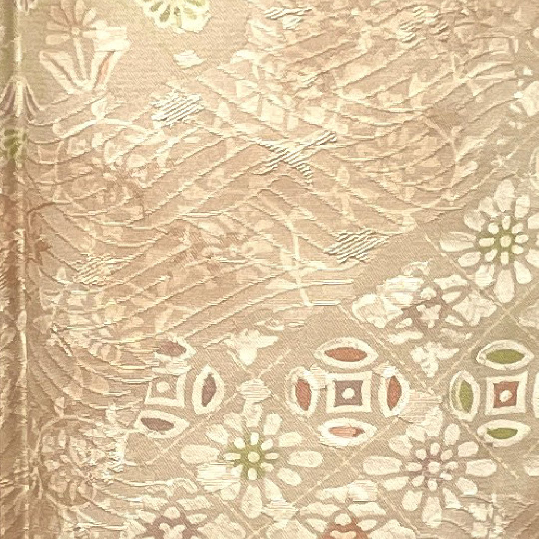 小紋 身丈157cm 裄丈61.5cm 袷 薄桜色 抽象模様 正絹 Sランク ピンク系 1115002952313