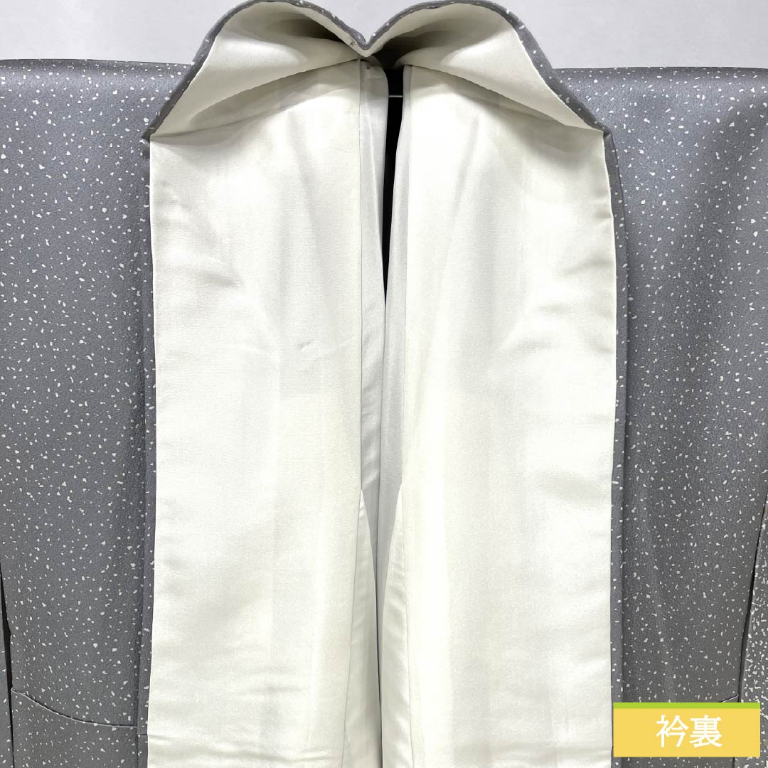 訪問着 正絹 Sランク 袷 身丈157.5cm 裄丈65.5cm つるば鼠色(つるばねずみいろ) タタキ染 箔飛ばし グレー系 1112006502322