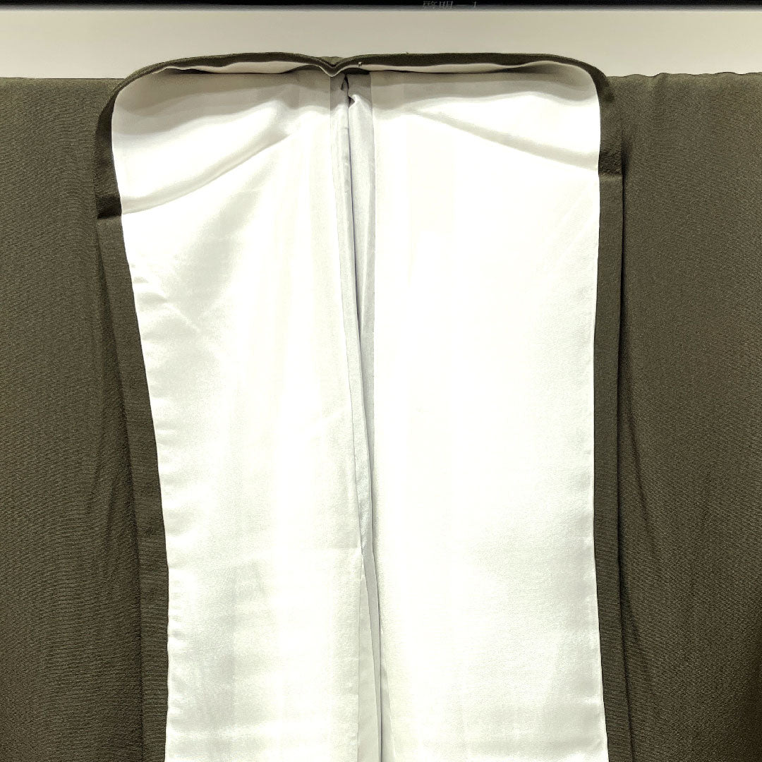 Homongi, pure silk, lined, length 157cm, sleeve length 64cm, yellow-black, floral pattern, A rank, green, 1112003023319