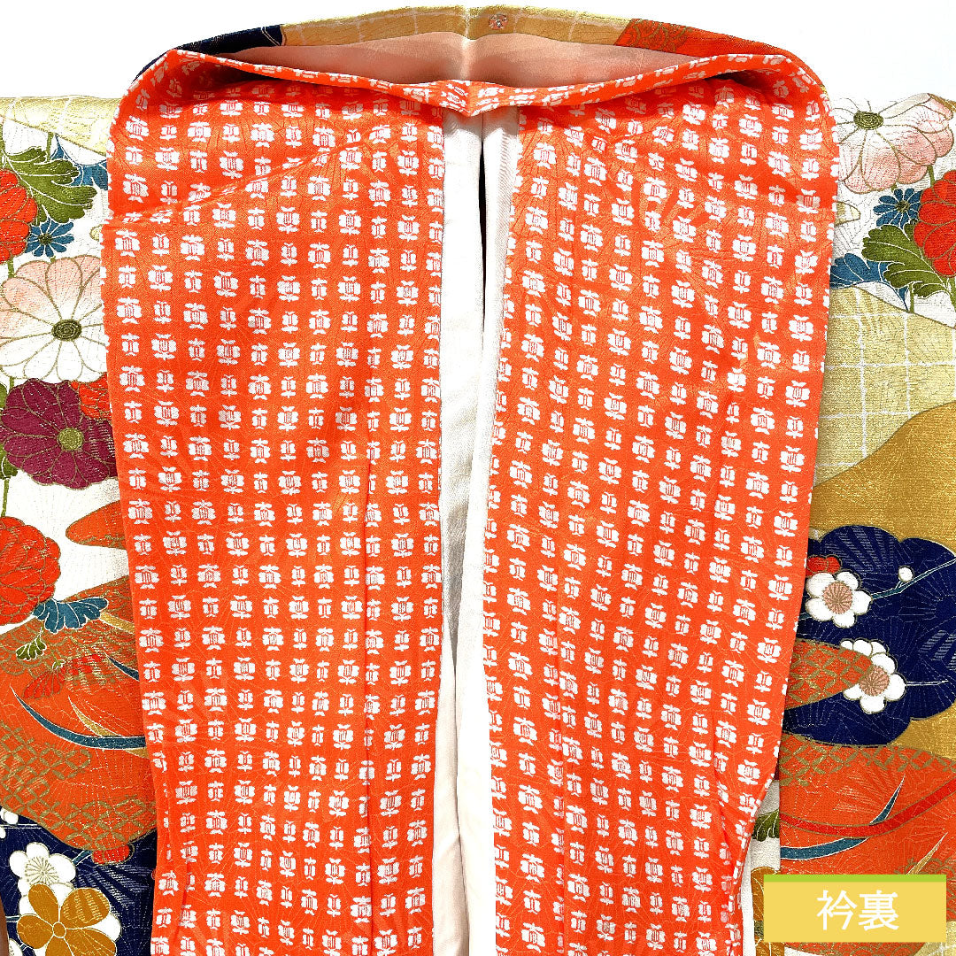 小紋 正絹 身丈153cm 裄丈62cm 袷 京友禅 吉祥文様 Aランク グラデーション系 1115004493299