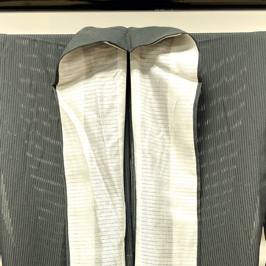 Summer pure silk formal kimono, length 156.5cm, sleeve length 63cm, vertical silk, hotaru silk, S rank, black, 1132001102310