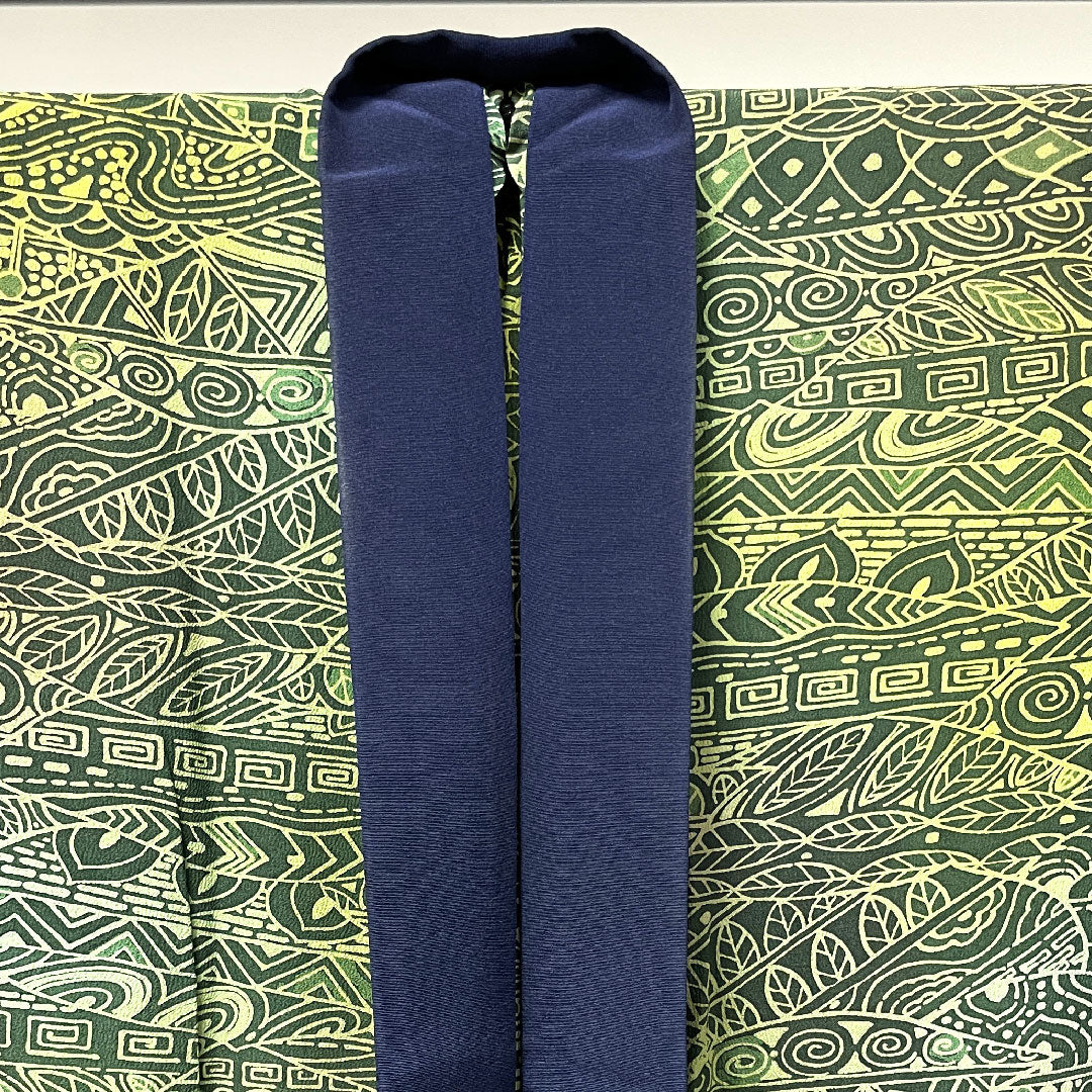 長襦袢 正絹 身丈148cm 裄丈70cm 単衣 男物 抽象模様 ボカシ染 Sランク 緑系 1129000582819