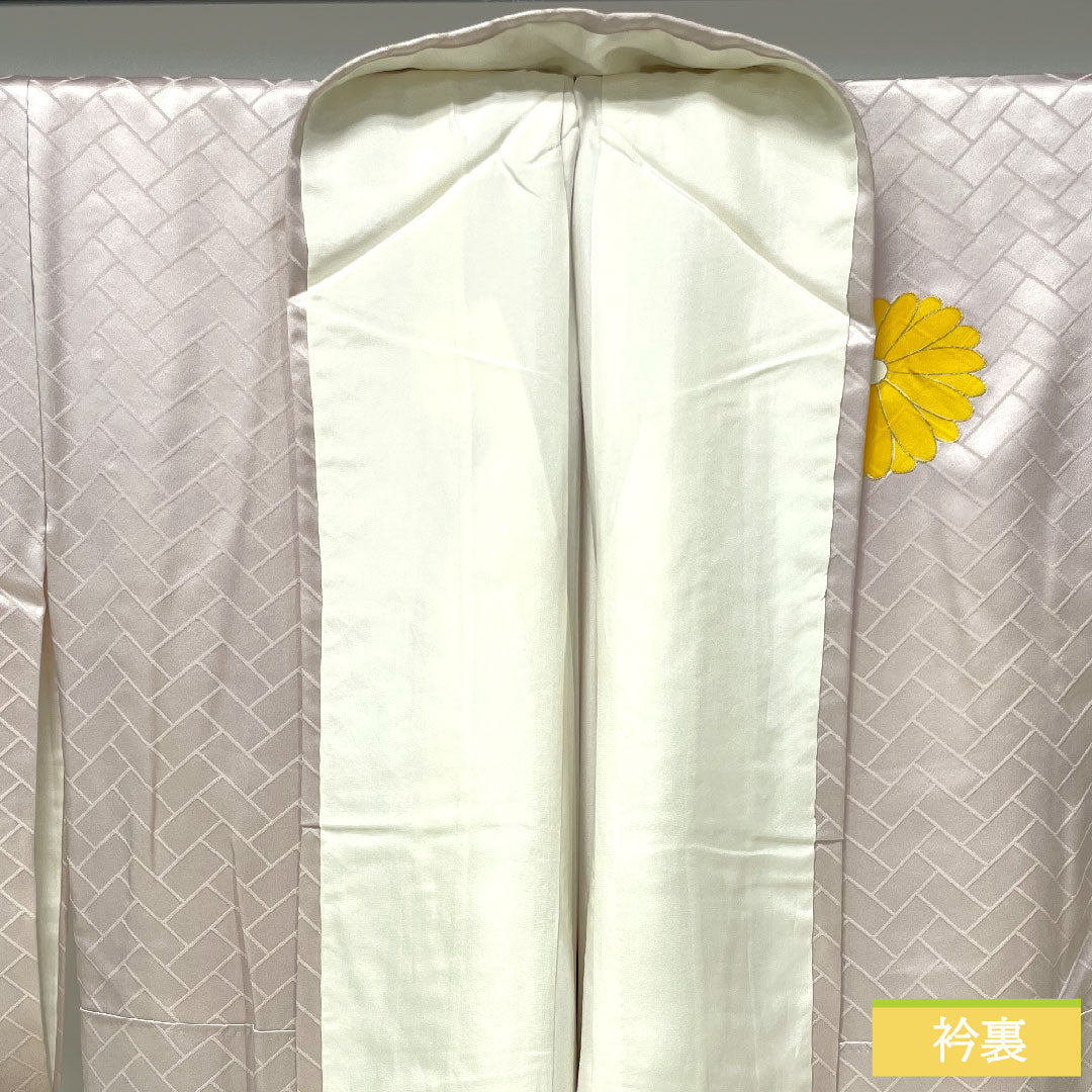 訪問着 正絹 袷 身丈160cm 裄丈64.5cm 薄桜色(うすざくらいろ) 京友禅 菊 Sランク ピンク系 1112004332413