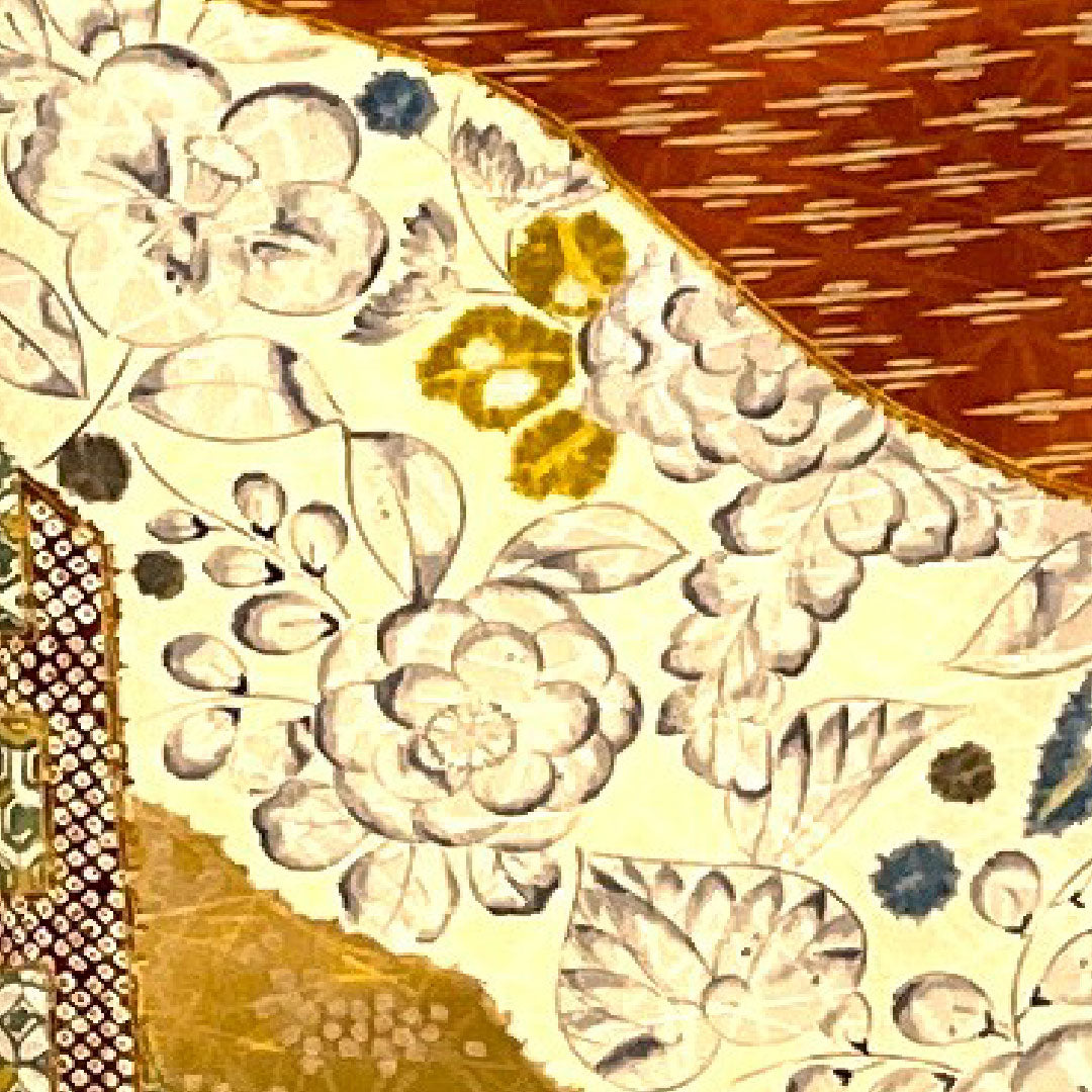 小紋 身丈157cm 裄丈65.5cm 袷 辻ヶ花 七宝 染疋田 正絹 Aランク クリーム系 1115001993315