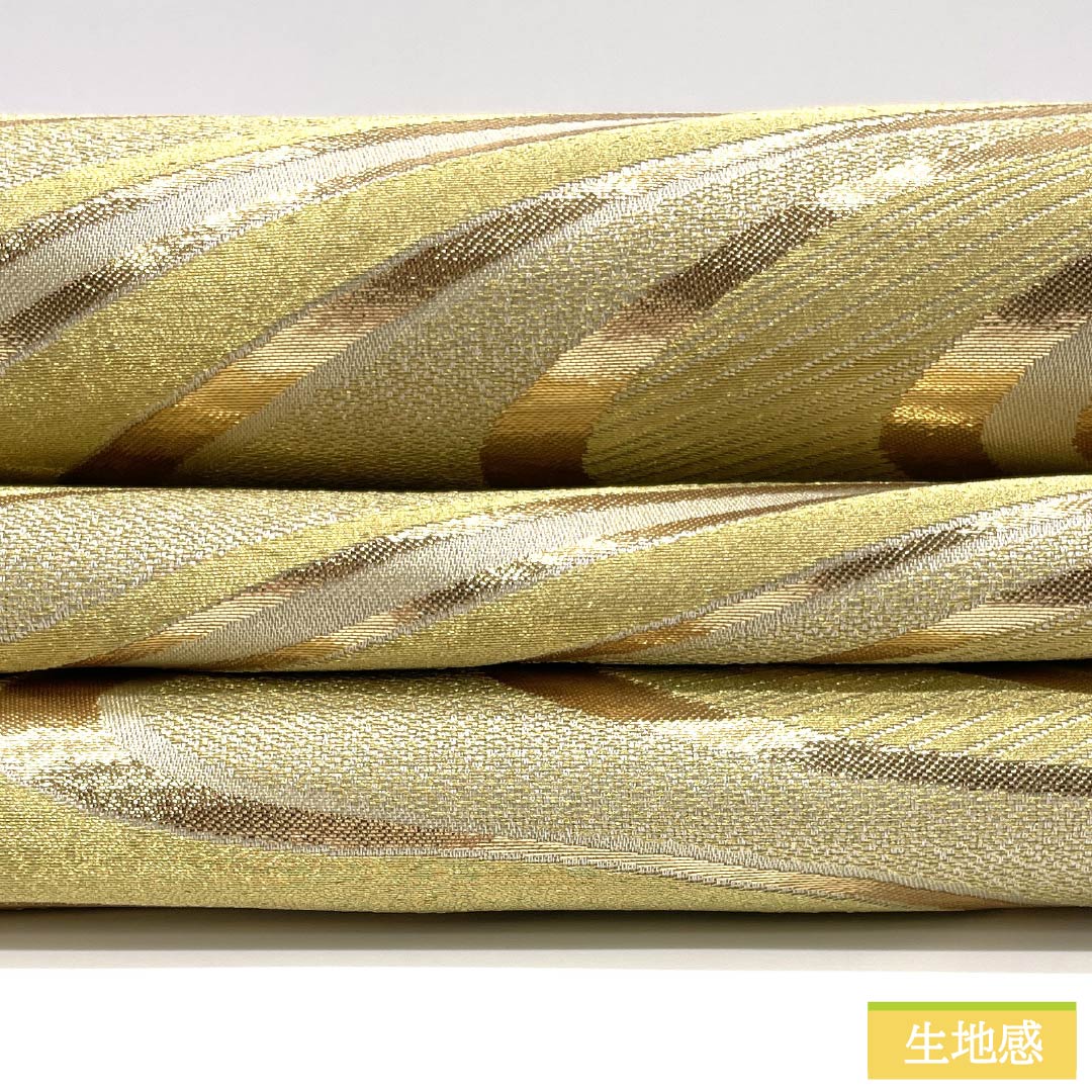 袋帯 正絹 流水 留袖用 帯丈414cm Sランク 六通 フォーマル 金系 1123014152321