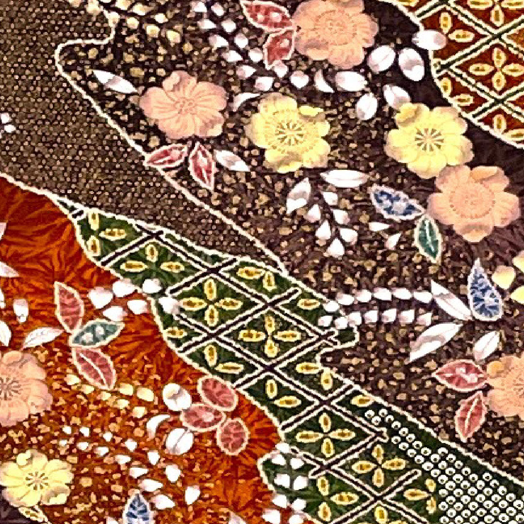 小紋 身丈160cm 裄丈65cm 袷 辻ヶ花 正絹 Sランク 茶系 1115000722314