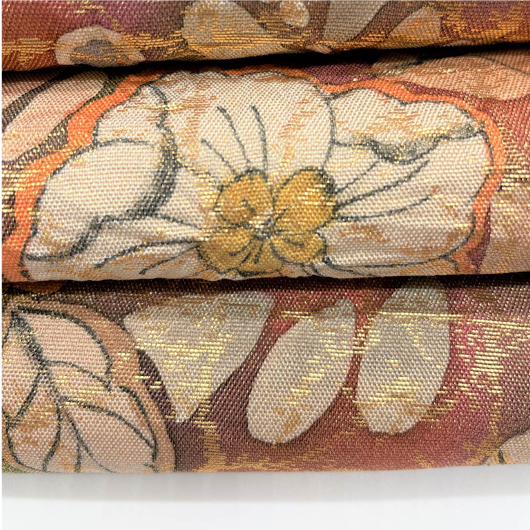 袋帯 檜皮色(ひわだいろ) 辻ヶ花 作家物 帯丈440cm 正絹 Sランク ポイント柄 フォーマル 茶系 1123005322314