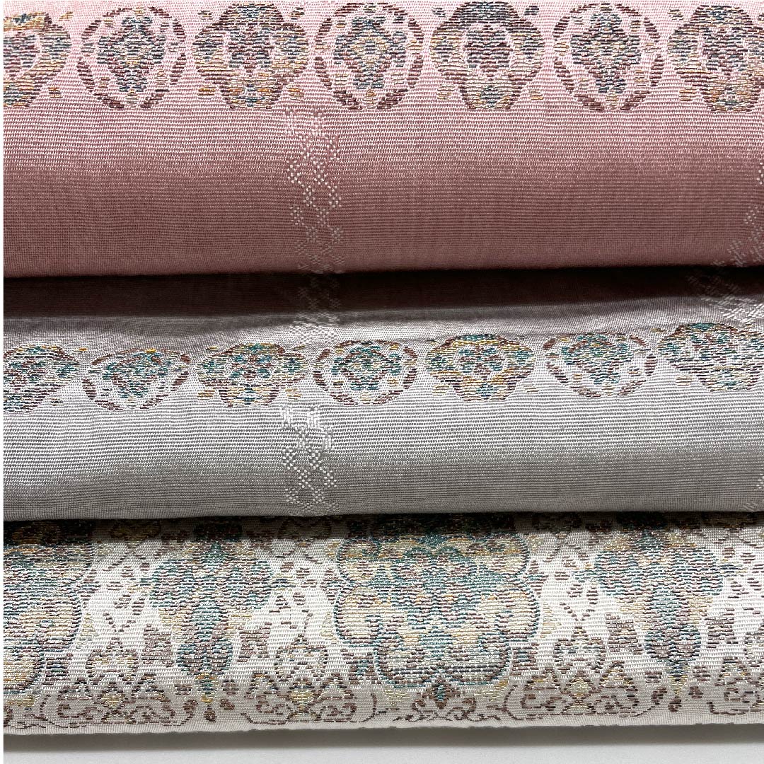 袋帯 横段 花柄 帯丈415cm 正絹 Aランク 全通 カジュアル グラデーション系 1123006893399