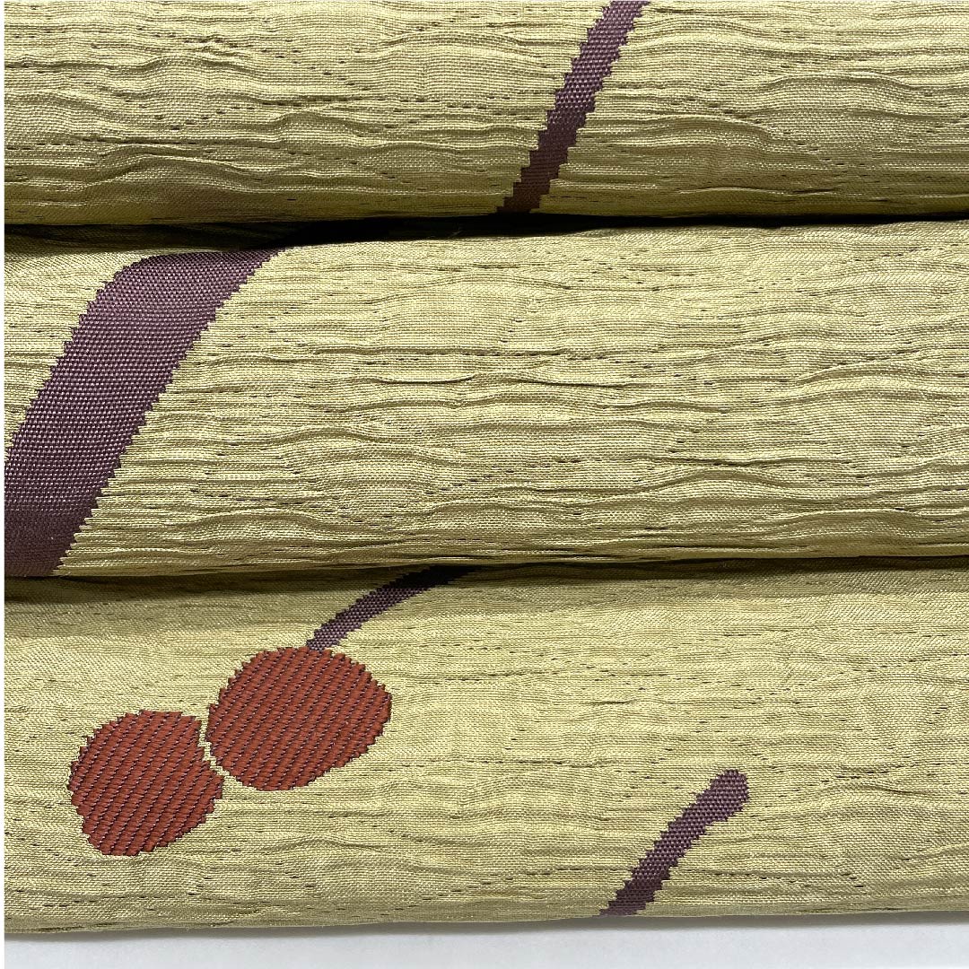 (Unmade) Fukuro Obi (Dried Color) Nuts Abstract Pattern Obi Length 457cm Pure Silk NEW Rank Six-way Casual Beige 1123008461425