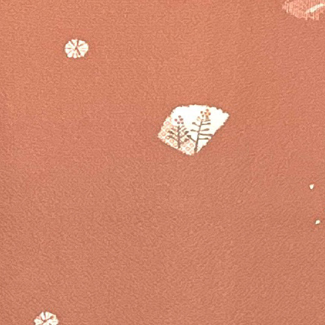 小紋 身丈167cm 裄丈69cm 袷 洗える着物 草花模様 ポリ Sランク ピンク系 1115001612513