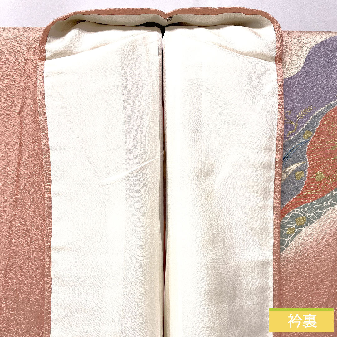 訪問着 正絹 袷 身丈159cm 裄丈63.5cm 東雲色(しののめいろ) 京友禅 辻ヶ花 Aランク ピンク系 1112005673313