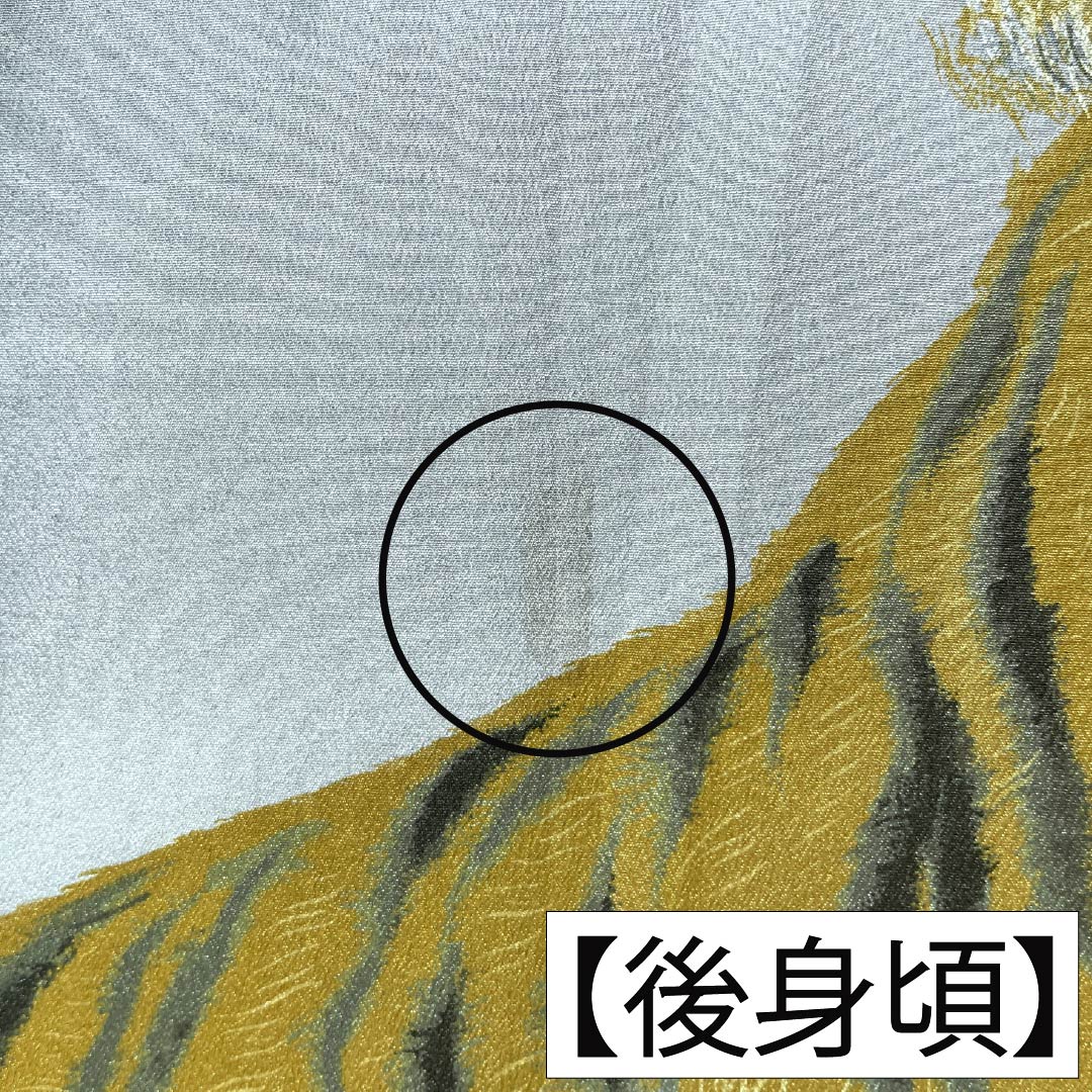 メンズ襦袢 ポリエステル Aランク 身丈142cm 裄丈69cm 湊鼠色(みなとねずいろ) 虎 単衣 グレー系 1140001033422
