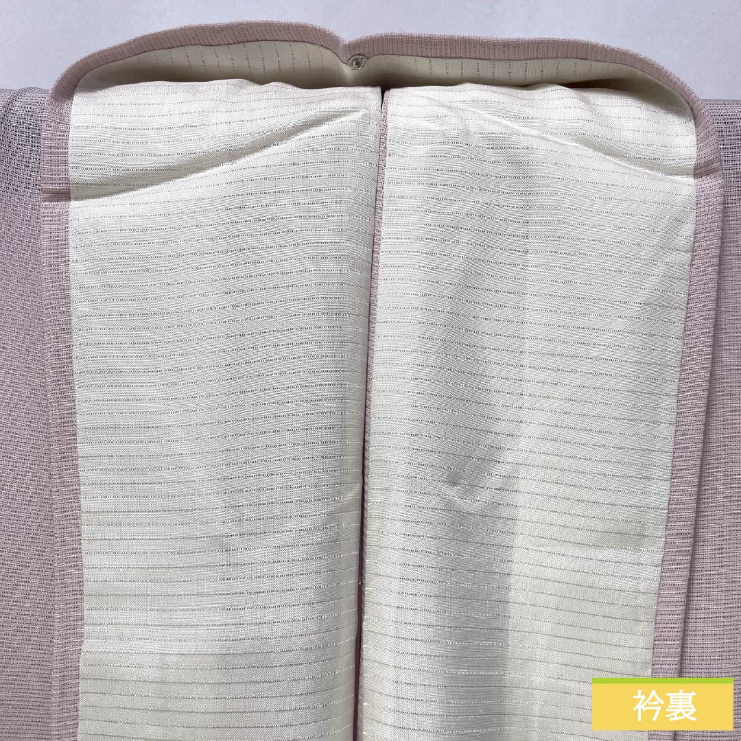 夏物 正絹 訪問着 身丈153cm 裄丈61.5cm 桜色(さくらいろ) 京友禅 一つ紋 丸に橘 絽 Bランク ピンク系 1132002194213